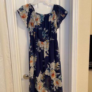As U Wish Floral Maxi High Low Dress